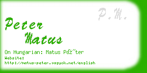 peter matus business card